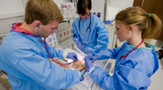 Medical students performing simulation