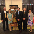 Pictured from left: McKenna Brown, Ph.D., executive director of the Global Education Office; Chengfang Hao, VCU alumna; Monica Rao; President Michael Rao; Hong Cheng, chair of the Robertson School of Media and Culture; and Guofang Wan, professor and director of graduate studies in the School of Education.