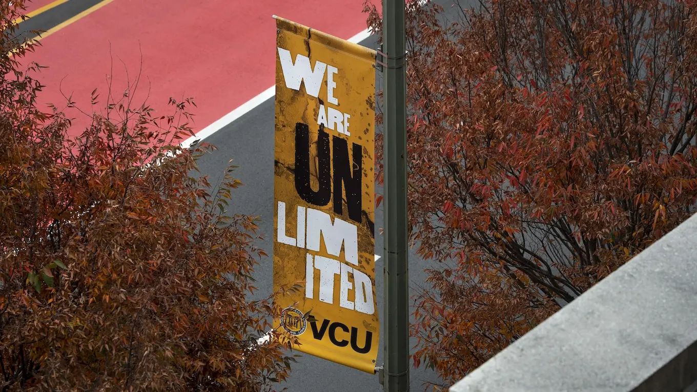 Banners carried through the branding across campus.