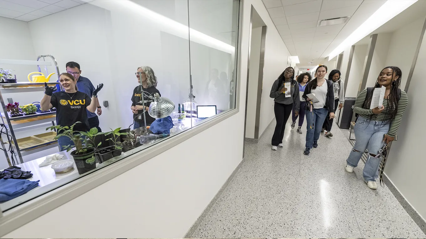 The building includes a plant lab where students can design and carry out experiments in a setting that lets them control light, temperature, soil acidity and water.