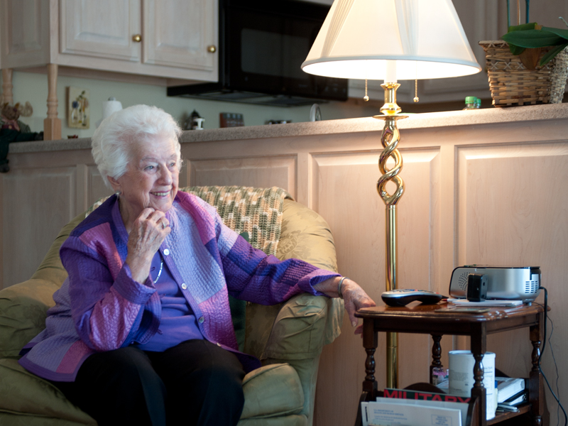 Mary at home after her recovery in 2013