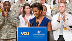 Michelle Obama speaking at VCU