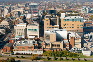 Daytime aerial view of VCU Medical Center