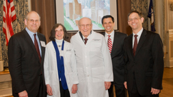 Jerome F. Strauss, III, M.D., Ph.D.; Dorothy and Stanley Pauley; Michael Rao, Ph.D.; and Sheldon M. Retchin, M.D., M.S.P.H.